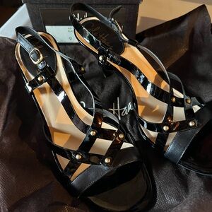 Cole Haan Air Vineyard Black Strappy Sandals